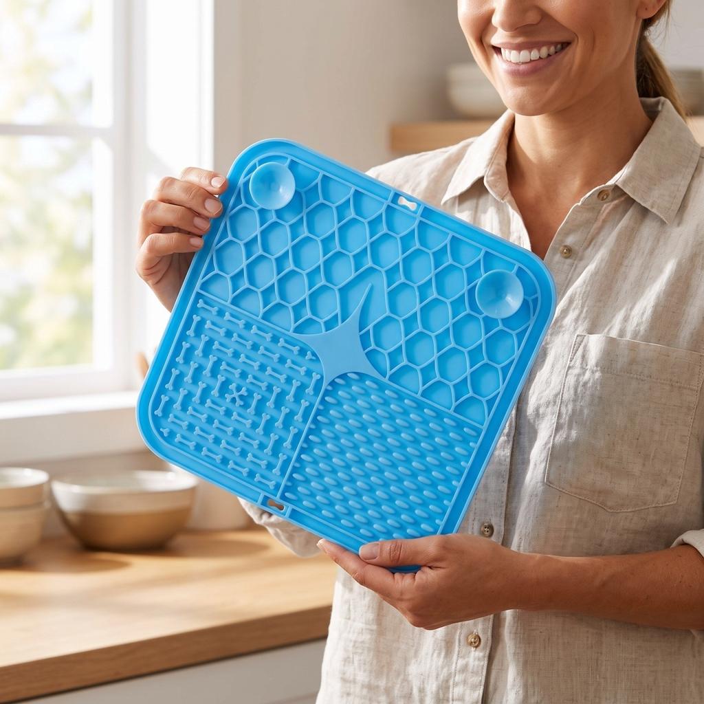 Silicone Slow Feed Lick for Dogs Cats with Suction Cups, Small Size Interactive Feeding Pad To Eating and Mess