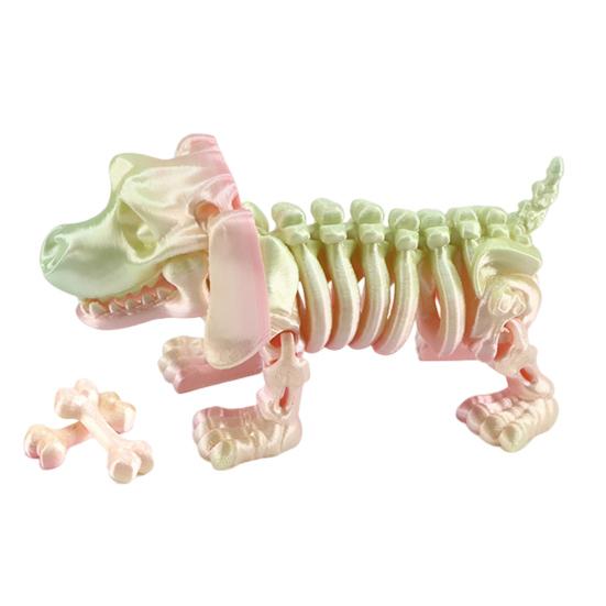 3D-gedrucktes Dackel-Gelenkskelett Dackel-Figur Sammlerstück Skelett-Hund