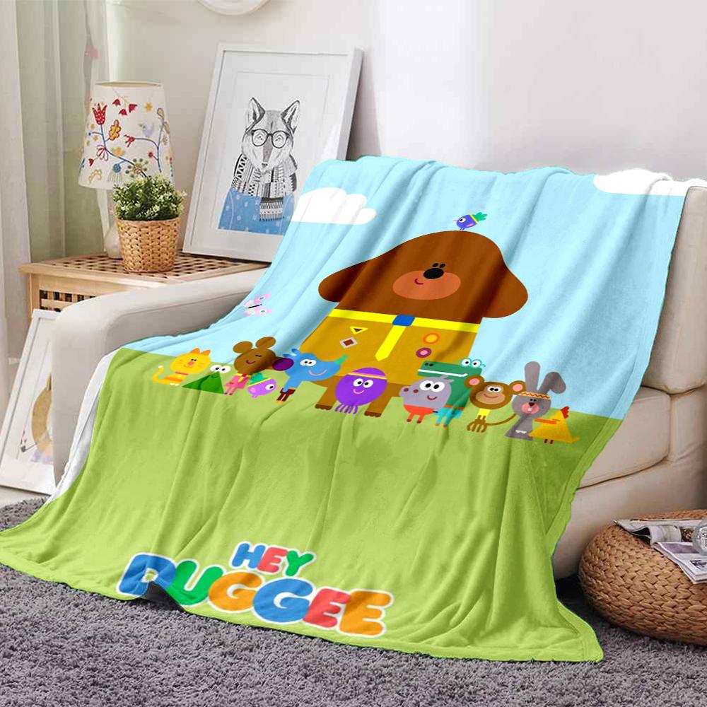 Hey Duggee Theme Printed Blanket - Perfect for Couch, Bed, Travel & Outdoor Use | Machine Washable, Cozy & Durable.