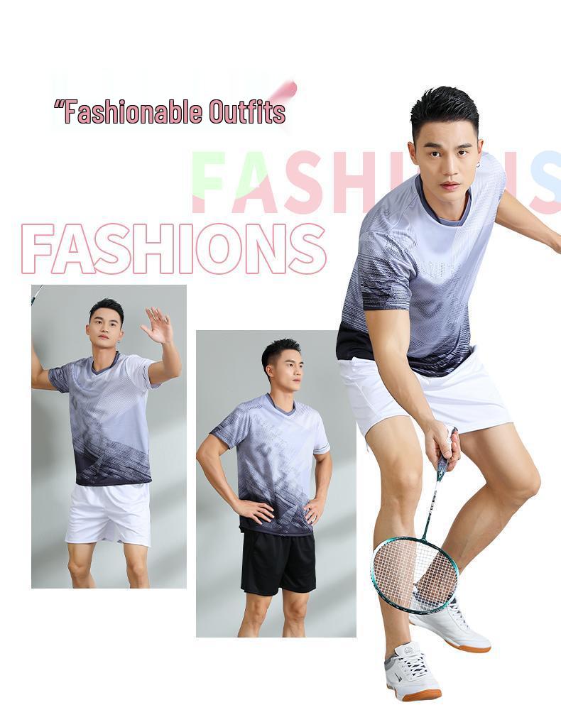 Quick-Dry Breathable Badminton & Tennis Team Uniform Set for Men & Women
