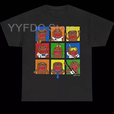 Domo T-shirt z nadrukiem kreskówkowym Damski Unisex Letnia Bawełniana Koszulka z Krótkim Rękawem Harajuku Streetwear Trend Retro Koszulka Uroczy Zabawny Wzór Top