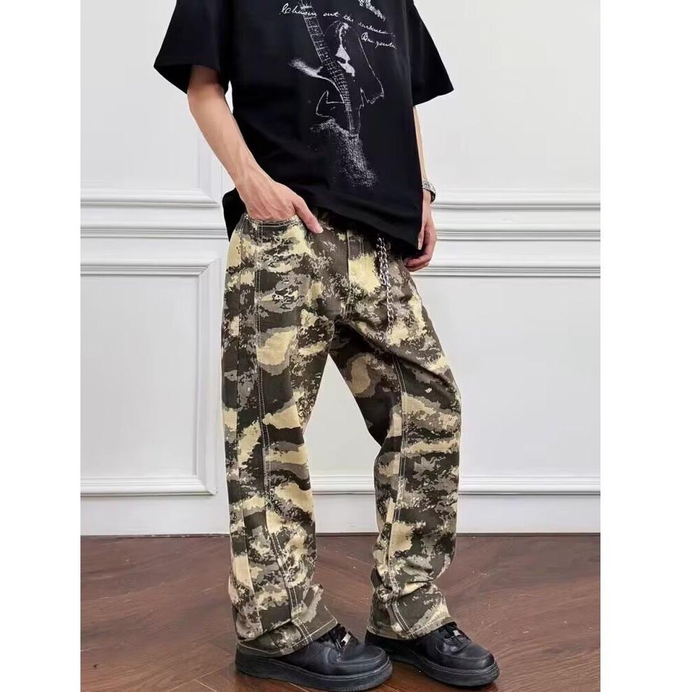 Amerikanische Camouflage Casual Jeans Herren Frühling und Herbst Neue Trendige High Street Lockere Gerade und Dünne Workwear Hosen