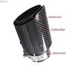 RONSI 1 Pcs Universal Car Glossy Carbon Fiber Black Muffler Tip Exhaust System Pipe Mufflers Nozzle Universal Straight Stainless