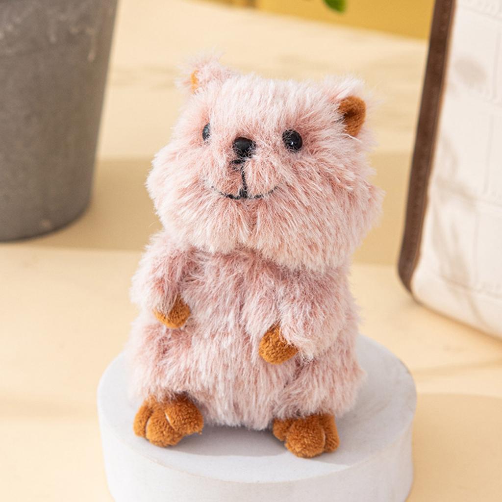 Cute Cartoon Kangaroo Keychain Plush Stuffed Animal Doll Pendant Keyring Bag Charm Backpack Decoration Car Key Holder