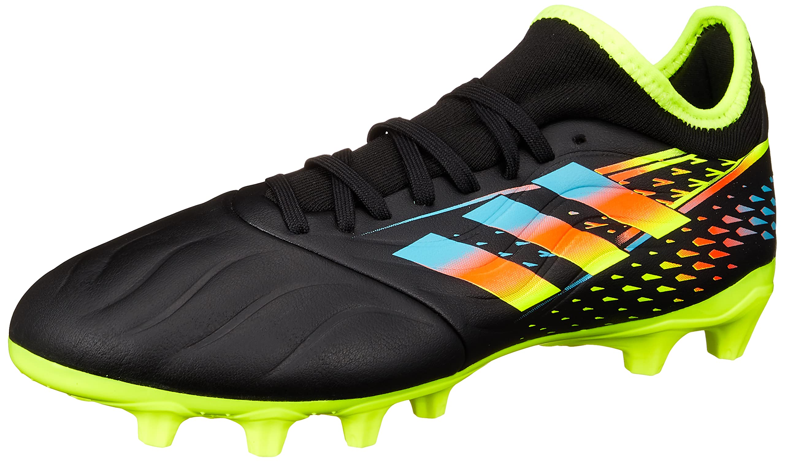 

Adidas Copa Soccer Cleats for Dirt and Artificial Core Solar Yellow Size Sense.3 HG/AG Turf, Black/Bright Cyan/Team (GZ1362), 24.5cm