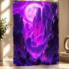 Purple Mountain Fantasy Personalized D Textured Metal Poster Wall Art Tinplate Sign for Decoration Room Decorating Interior