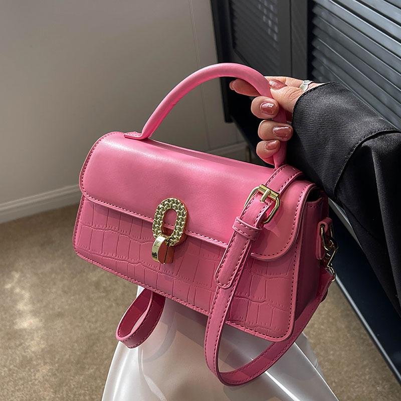 Letnia torba crossbody w cukierkowym kolorze z wyższej półki, modna torebka damska, prosta mała kwadratowa torebka z teksturą skóry, nowa torebka do noszenia na co dzień