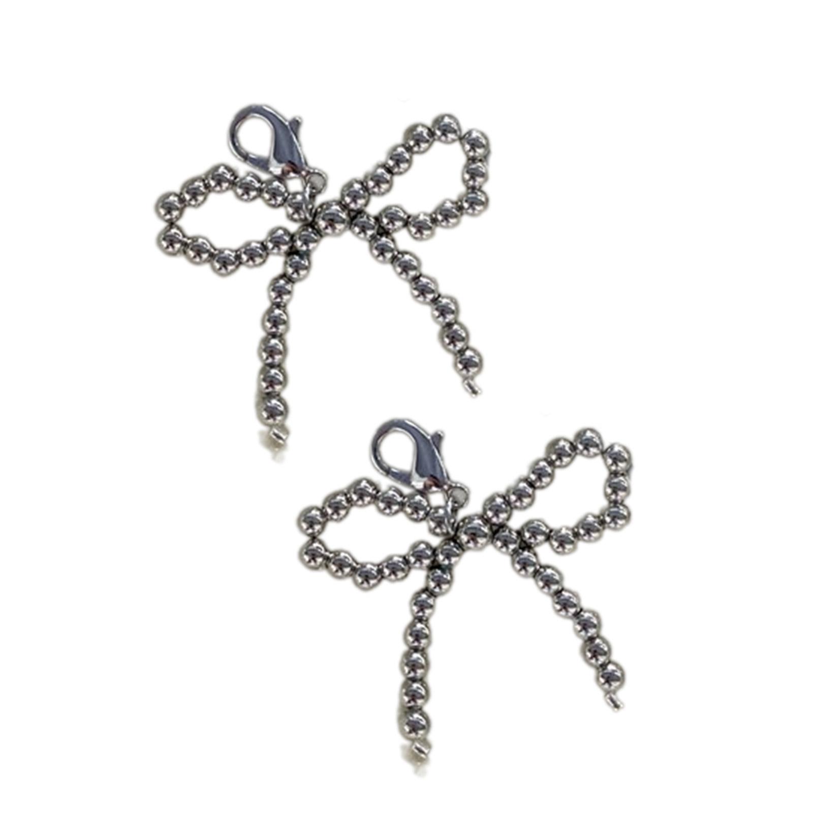 

Жемчужный бантик, украшение для обувной пряжки, милый шарм-брелок с бантиками для изготовления ювелирных изделий, подвеска для телефона, украшения для сумок и обуви S