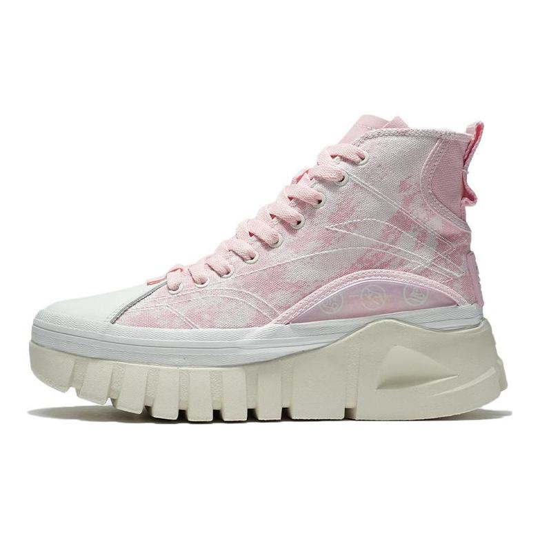 Li Ning Textile, Split Cow Leather Slip Resistant Abrasion Resistant High Top Casual Shoes Women's AZGS004-2