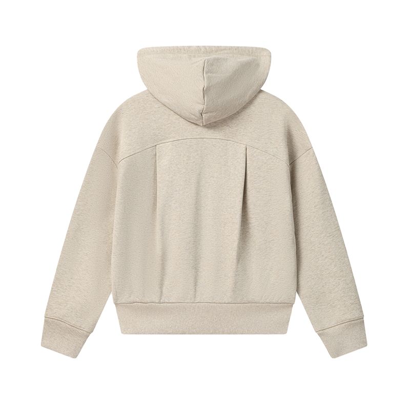 FILA Milano Series Fashion Trend Retro Sports Style Letter Print Loose Hoodie Women hoodies Wheat Flower-Gray F11W545202FBG