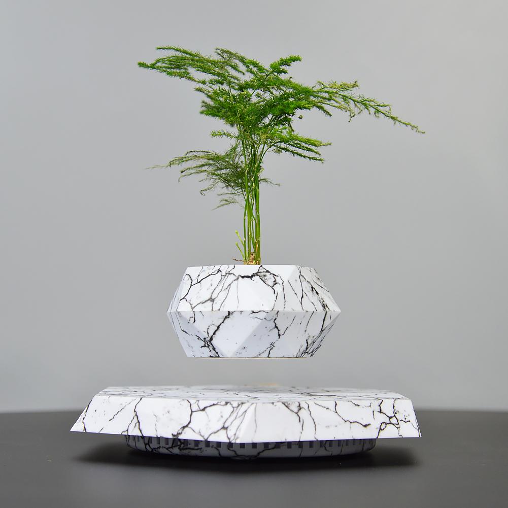 360Automatic Rotation Magnetic Floating Flower Pots Levitating Plant Pot Levitation Smart Flower Pot for Plants Home Decoration