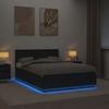 Bed Frame with Headboard Black 150 x 200 cm Engineered Wood