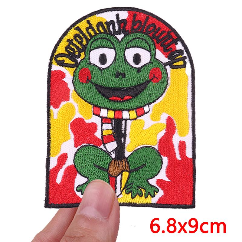 Niederlande Frosch Oeteldonk Emblem Gestickter Aufnäher Niederländischer Karneval Aufnäher Aufbügelbilder Für Kleidung DIY Feier Geschenke