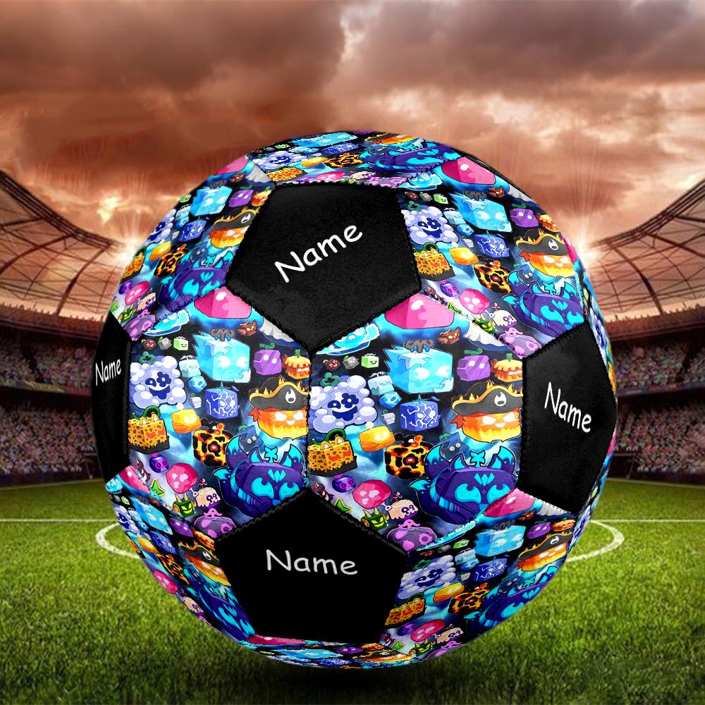 Custom Name Blox Fruits Theme Size 5 Soccer Ball, Suitable for Both Indoor and Outdoor Matches, a Gift Suitable for Everyone.