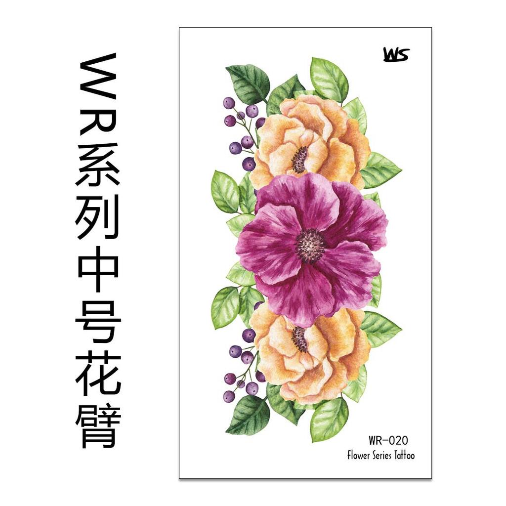 Small Fresh Flower Tattoo Sticker Flower Arm, Flower Rose Waterproof Environmentally Friendly Tattoo Sticker Tattoo