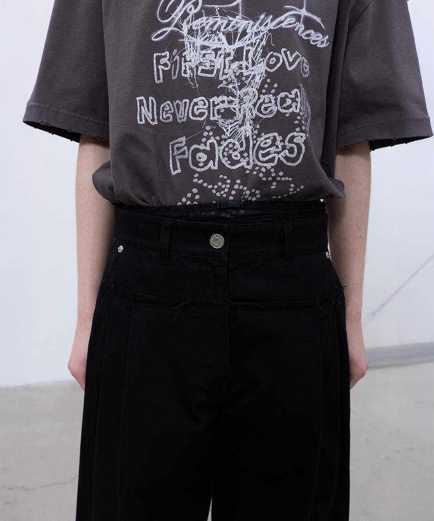 LCDC™ Frayed Line Detail Pants (Black)