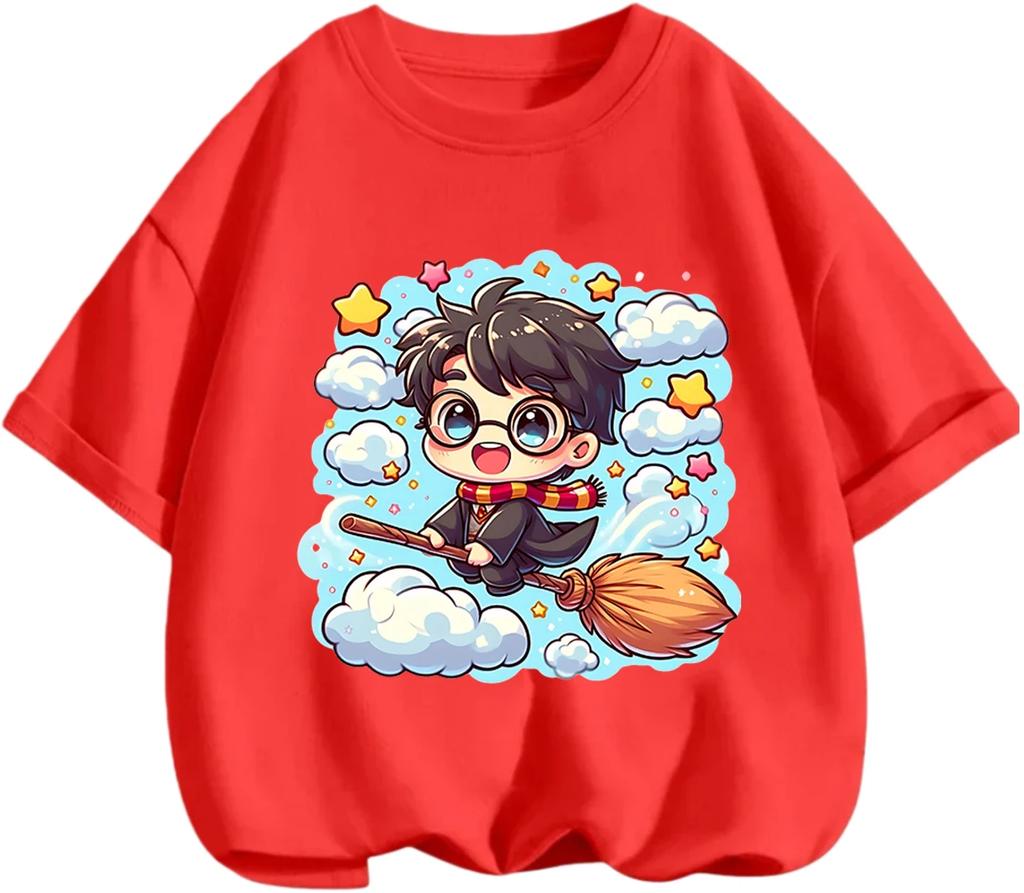 All Match Casual Harry Potter Kids T Shirt Cute Cartoon Printing Summer Daily Basic Clothing