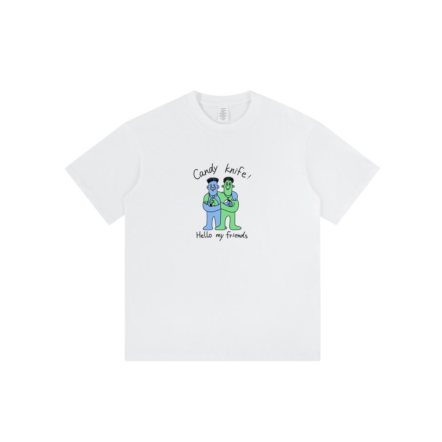 

Trendy American Retro Cotton Unisex Short-Sleeve T-Shirt 2XL белый