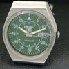VINTAGE SEIKO 5 AUTOMATIC 6349A JAPAN MENS GREEN COLOR DIAL WATCH A701421-5 R206b-a701421