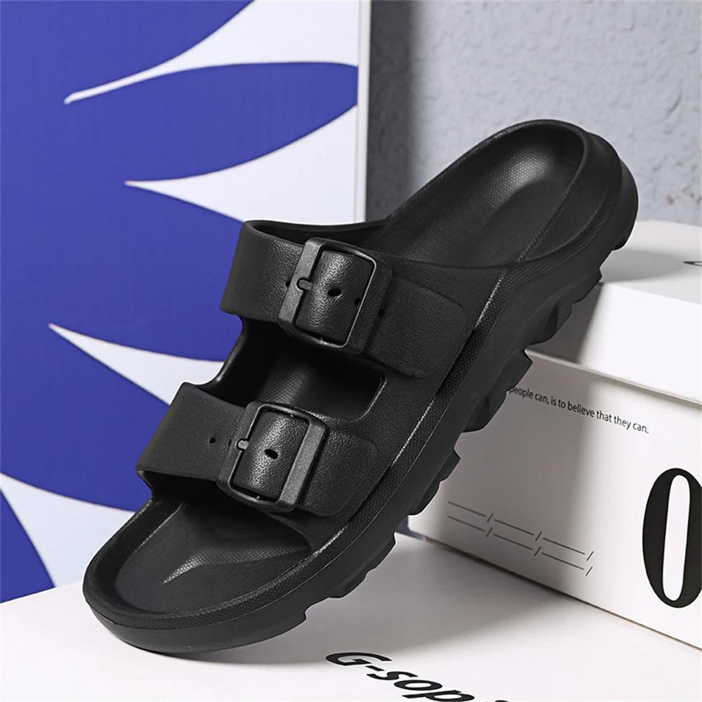 Men's Sandals Brand Men Beach Slippers Summer EVA Soft Lightweight Men's Shoes Outdoor Casual Shoes Men Slides Male Flip-flops