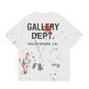 Letnia koszulka męska i damska Gallery Dept z nadrukiem rozprysków farby Streetwear