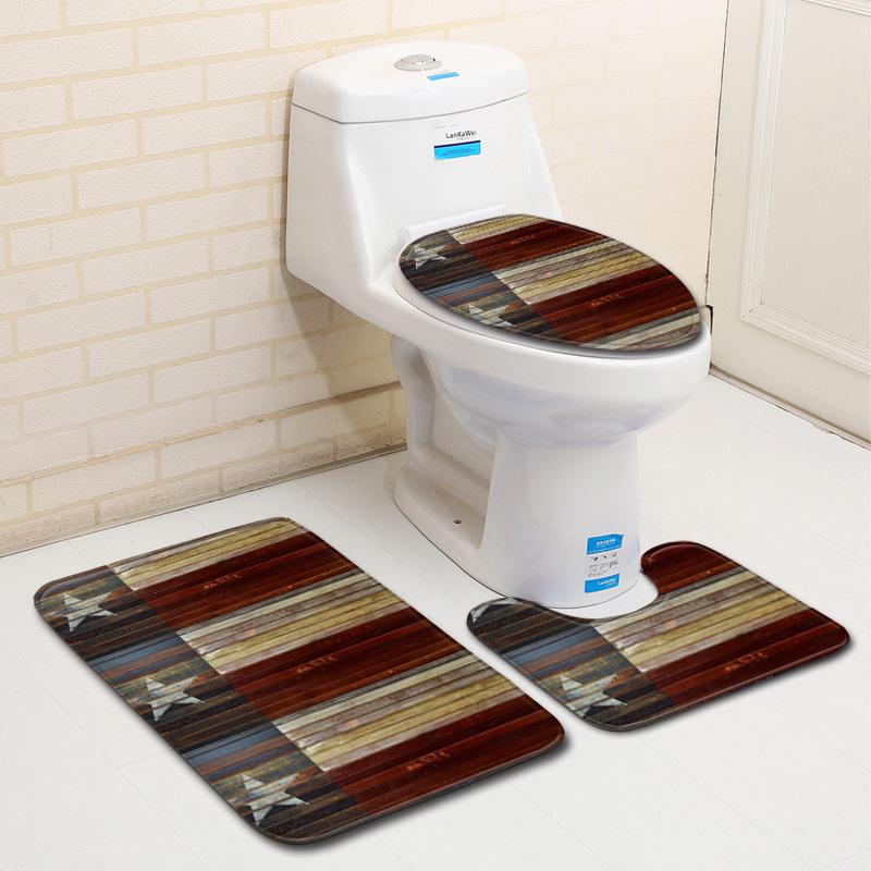 Heißverkaufende Toilette Dreiteilige Bodenmatte Türvorleger Badezimmerteppich Rutschfest Praktischer Türvorleger