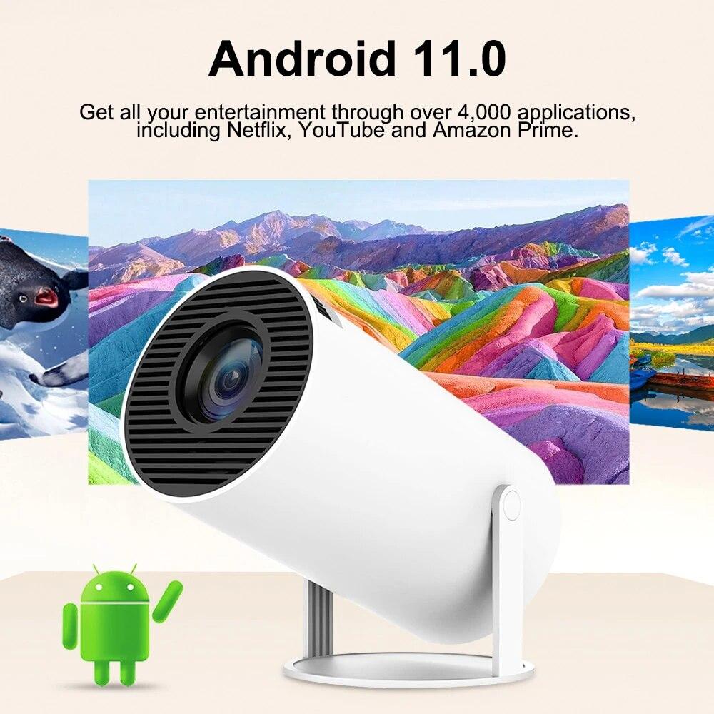 

HY300 Новый проектор 4K Android 11 WIFI6 BT5.0 1080P 1280*720P Домашний кинотеатр Проектор для ТВ-экрана Открытый портативный проектор