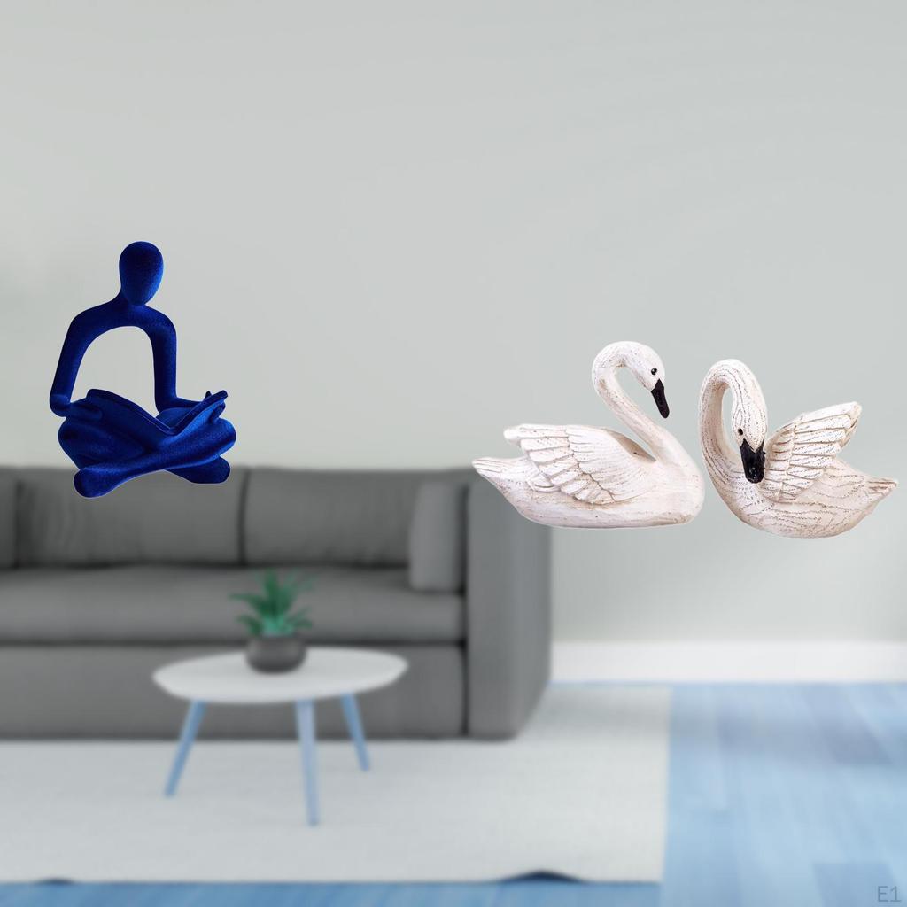 Abstract Thinker Swan Figurine Resin Sculpture Art Collection for Office Bar Wedding Home Bedroom