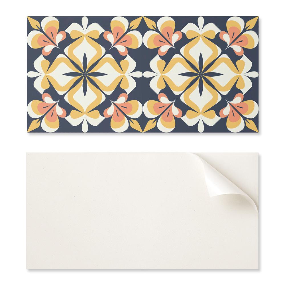 Self-adhesive Graphic Decoration for Office or Study 100x50 cm Geometric Floral Pattern