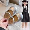Girls' Solid Color Flats2026Spring and Summer New Models of Children's Loafers for Small, Medium, and Large Kids, Simple Children's Leather Shoes,