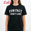 Fun Fact I Don't Care Women's T-shirt Funny Short Sleeve Men T-shirt Fun Fact Tee Soft Breathable Tee Shirt Women's Clothing Top