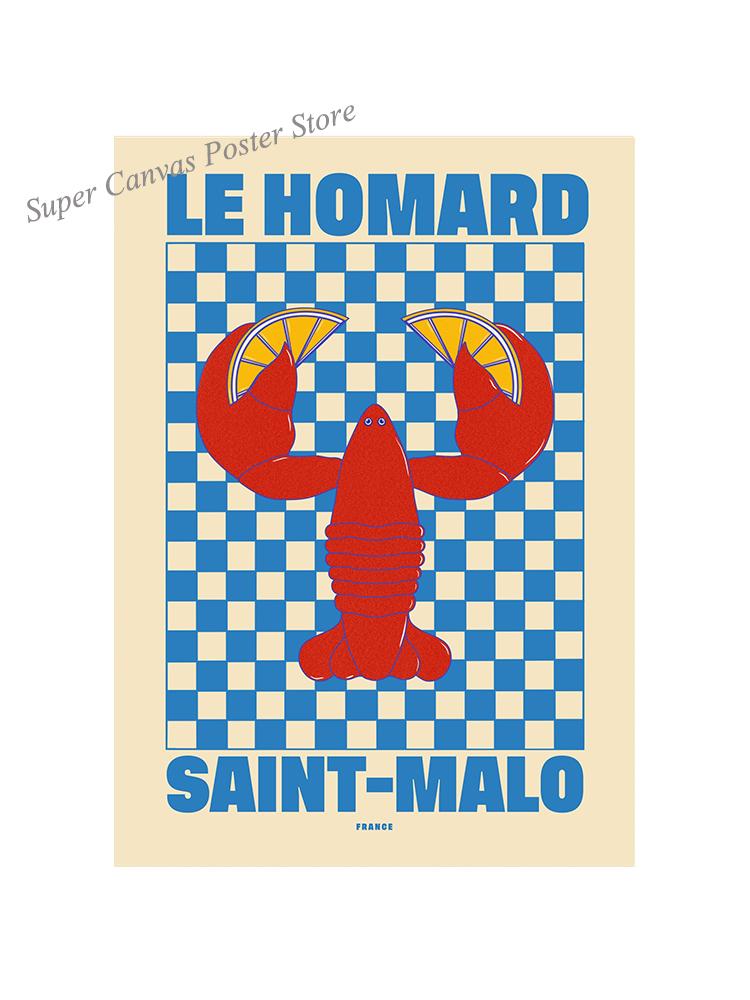 Pyszne Jedzenie Nigirizushi Krewetka Sardynka Plakat Obraz na Płótnie Zwierzę Morskie Skandynawska Sztuka Ścienna Do Kuchni Pokoju Dekoracja Domu