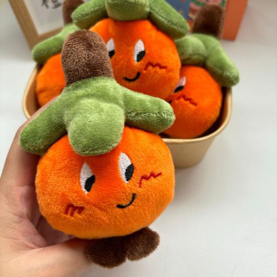 Good Luck Persimmon Plush Keychain Cute Soft Stuffed Fruit Pendant for Bags Backpacks Lucky Phone Charm Adorable Gift for Couples Friends