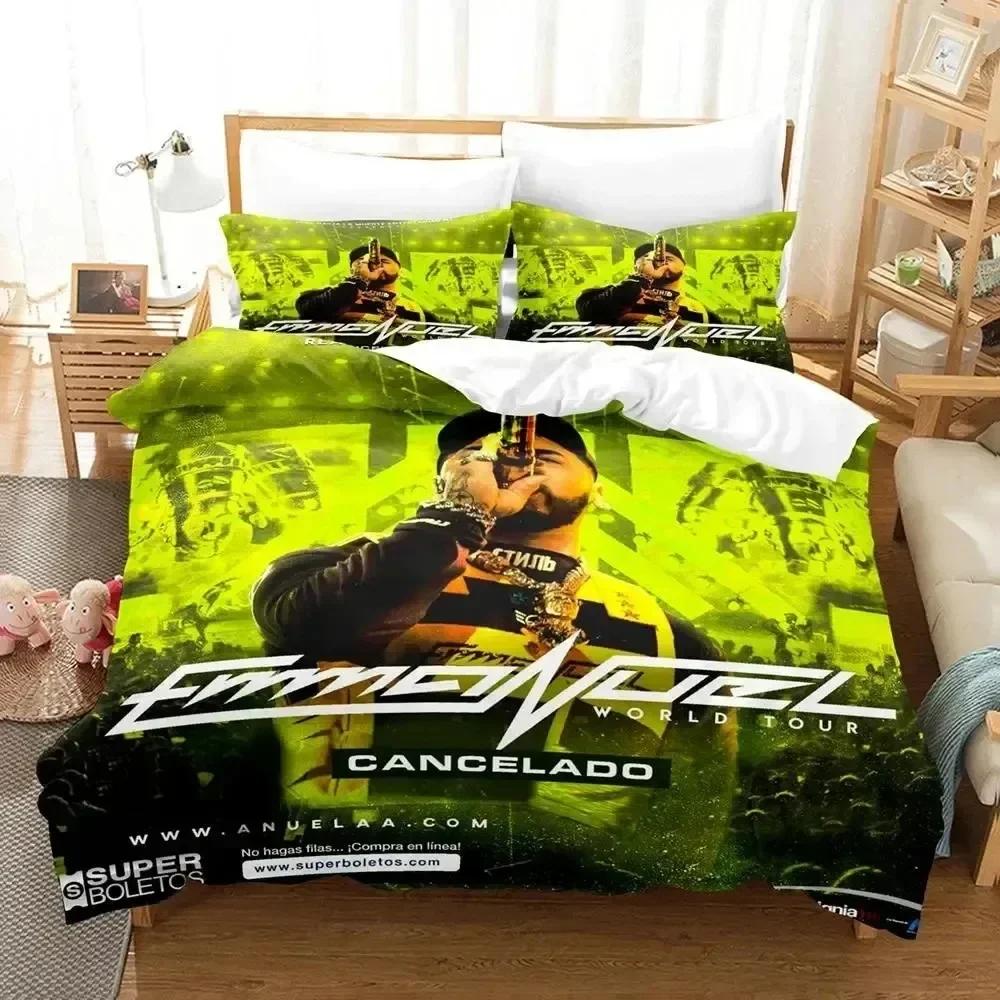 

Luxury New 3D Print Anuel Aa Real Hasta La Bedding Set Duvet Cover Bed Set Quilt Cover Pillowcase king Queen Size Boys Adult 70x133cm 2pcs