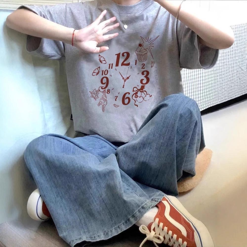 Loose Fit Women's Pure Cotton Summer T-Shirt - New 2025 Oversized American Style Half Sleeve Top