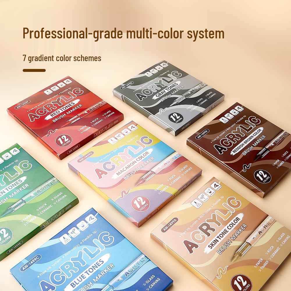 Weiche Acryl-Marker Stifte Set für Anime Hauttöne und Macaron Farben - Ideal für Kunstprojekte von Grundschülern
