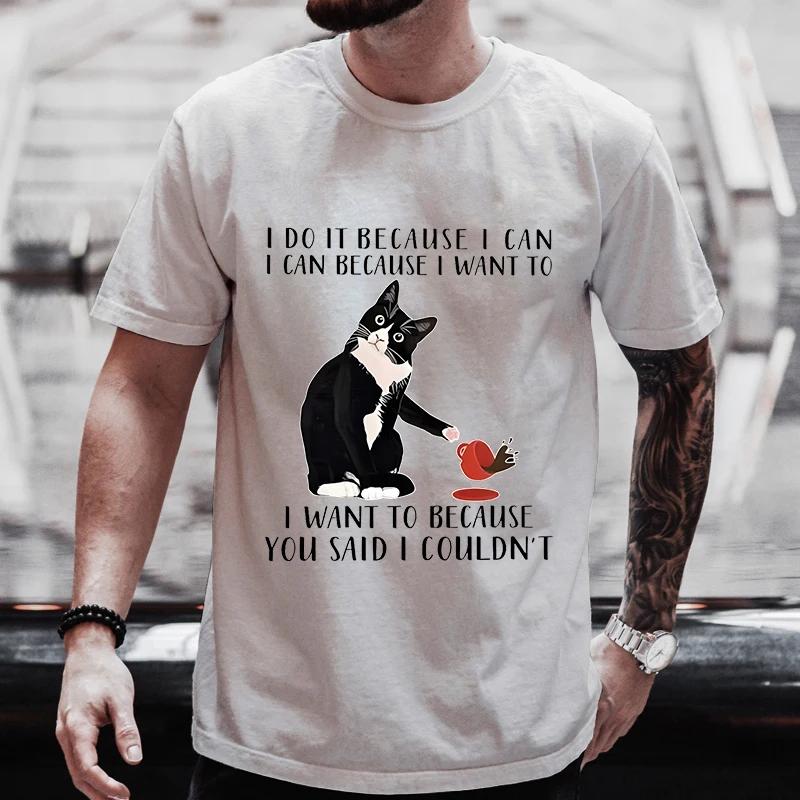Black Cat I Was Told To Check My Cattitude T Shirt for Men Women Tops Funny T Shirt Short Sleeve Tees Summer Brand Tee Shirt