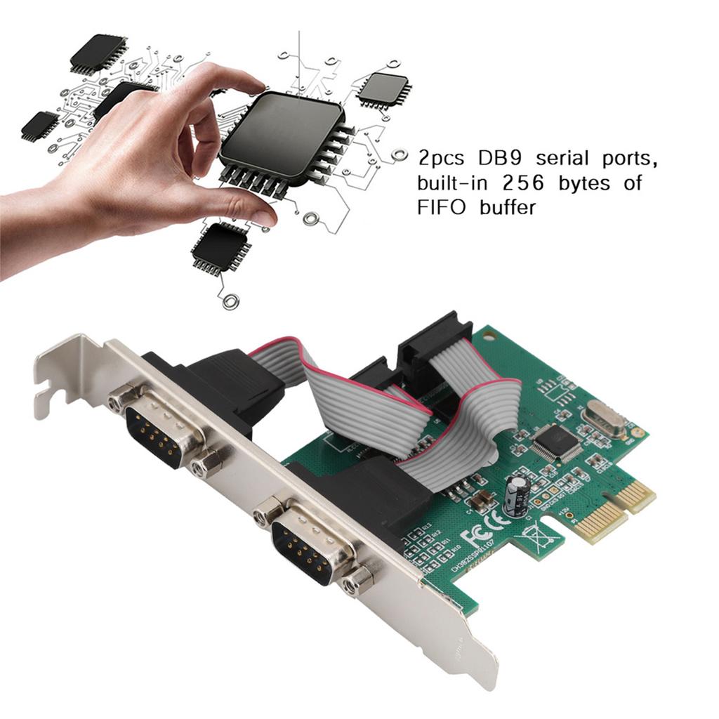 2 Port 2*RS 232 Serial Port COM To PCI E PCI Express Card Adapter Converter