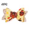 Faux Leather Hair Clips Thanksgiving Turkey Bow Clip for Girls Decorative Pins Bows Double Layer Glitter Clip Cute Autumn Holiday Party Accessories