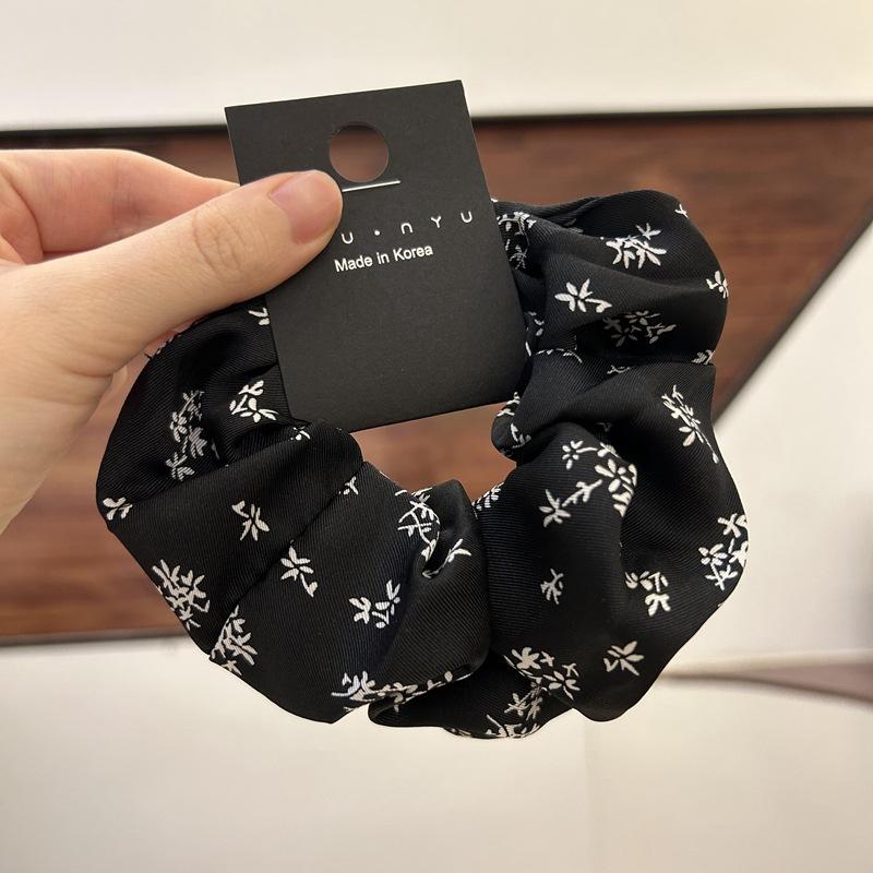 Koreanische Mode Leopardenmuster übergroßes Scrunchie für Frauen elastisches großes Haarband Mädchen schwarze Haargummis Retro Haarband