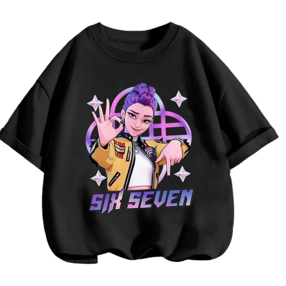 Fashion Trendy Fun 2026 67 Six Seven Crew Neck Tshirt 3-14Y Boys Girls Summer Cute Kawaii Cartoon Street Hot Outdoor Casual