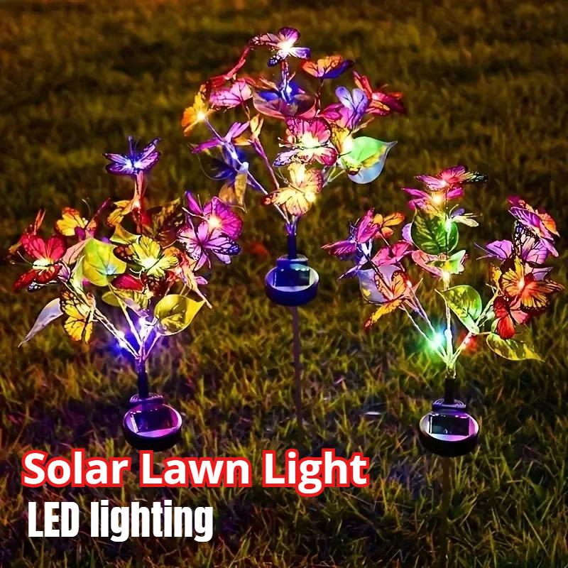 Garden Summer Landscape Lighting Outdoor Solar Light Camping Wedding Party Christmas Decor Lawn Lamp LED Simulation Butterfly Sunflower