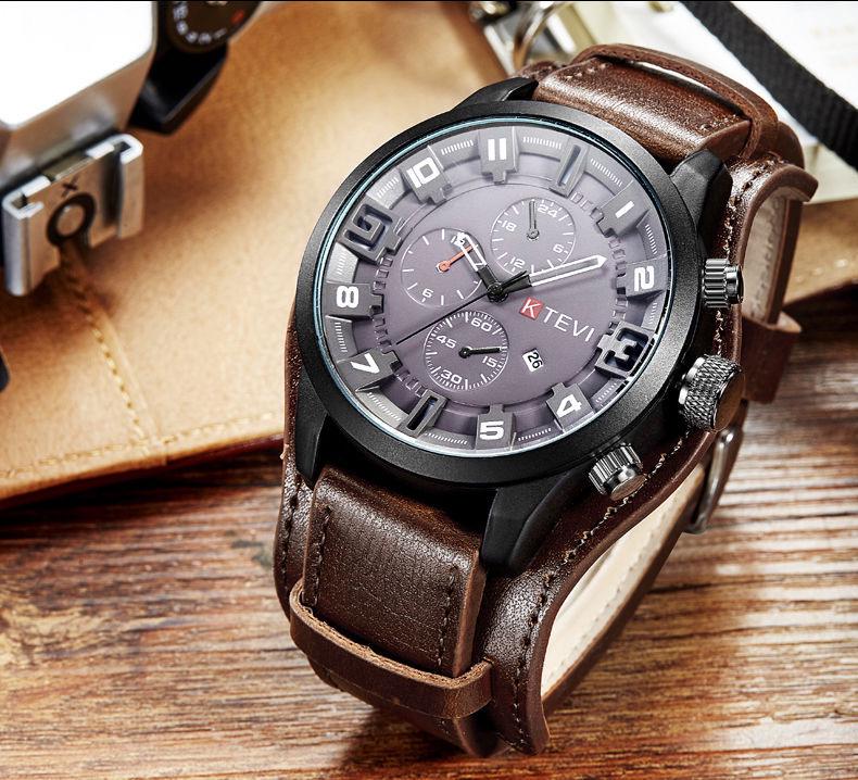 Men's Large Dial Quartz Watch with Date