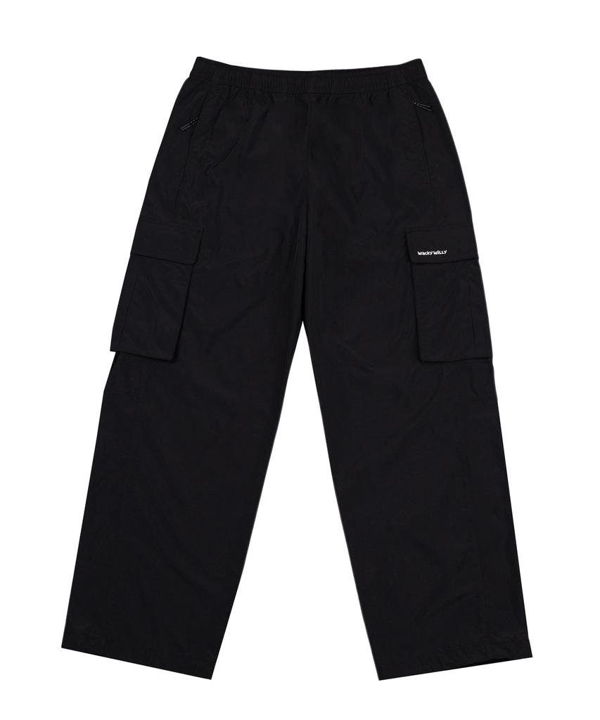 WACKY WILLY Nylon Cargo Track Pants Black