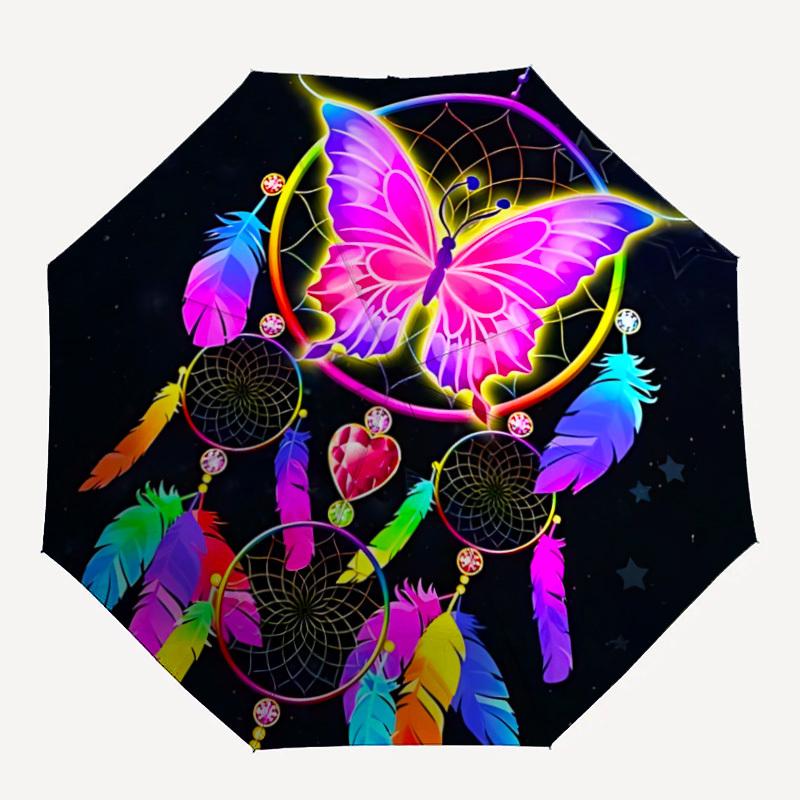 

1pc Butterfly Dreamcatcher Automatic Open/Close Umbrella with Folding feature Compact Travel Umbrella, Lightweight design, for Commuting, Business074