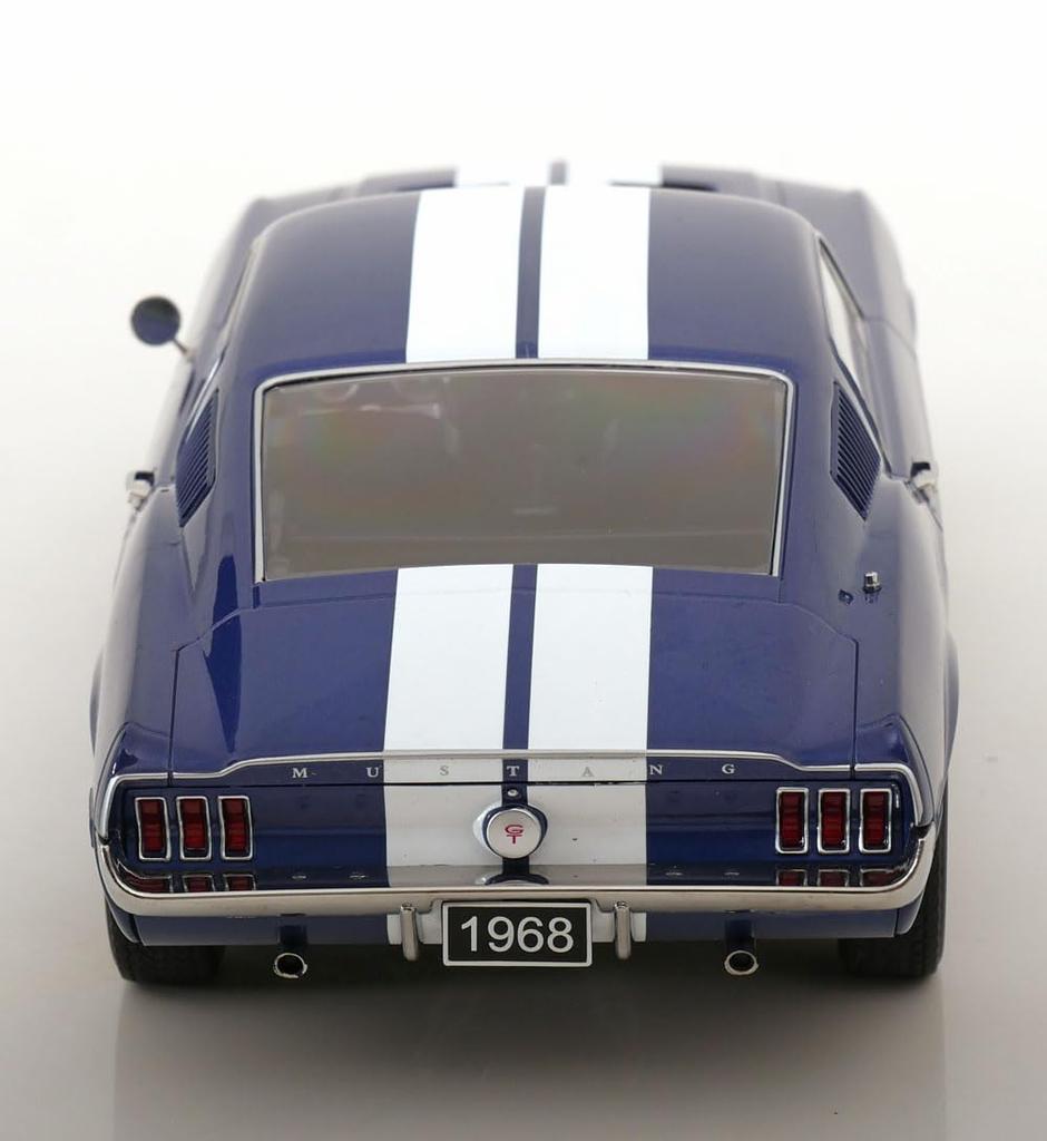FREESTYLE KK Scale Scale Ford Mustang GT Fastback 1968 Blue Finished Product KKDC181394 1/18 Metallic/White