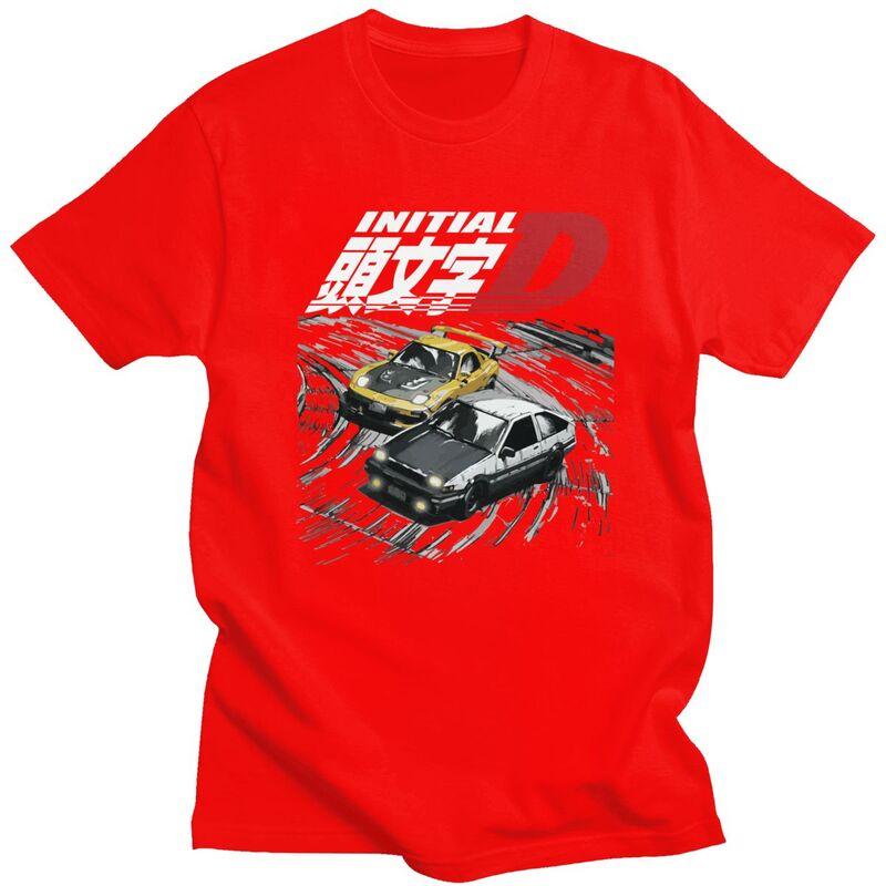 Custom Anime Mountain Racing Initial D T Shirts Men 100 Cotton Tees Tshirt Short Sleeve Tshirt Clothes