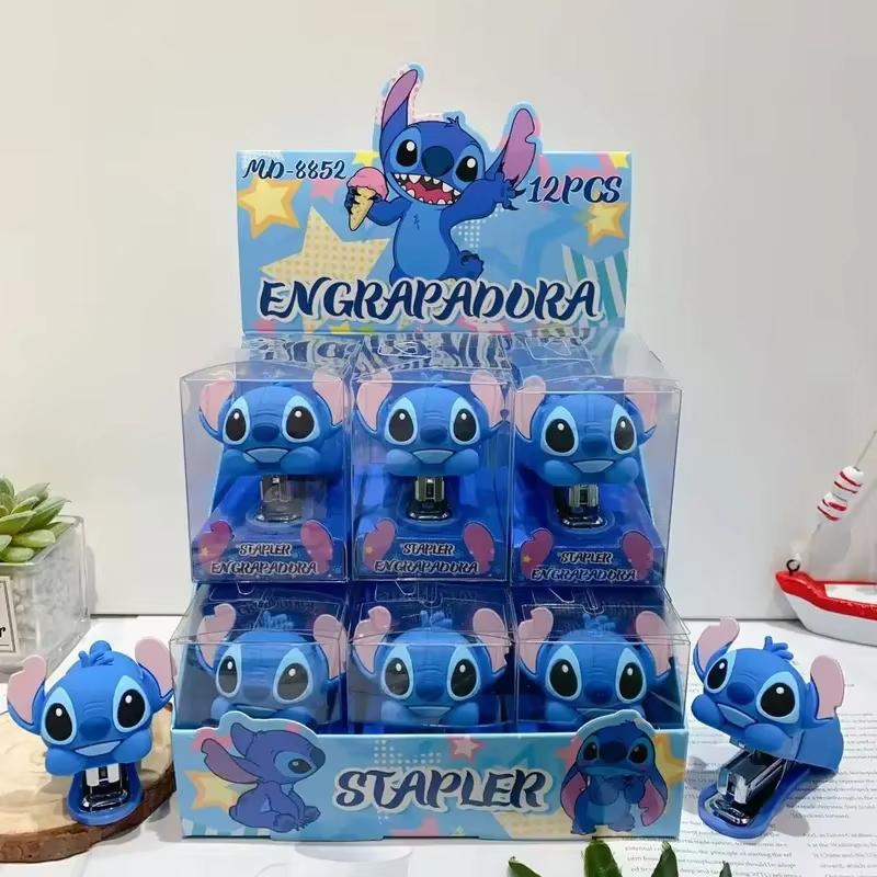 MINISO Stitch Style Stapler Silicone Lilo and Stitch Figurine Desktop Stapler Office Binding Supplies Children School Supplies Gifts