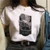 Summer Tshirt Female Tee Skull Cat Print Women Tshirt Punk Dark Grunge Streetwear Ladies Gothic Top Tshirts Harajuku Clothes Y2K
