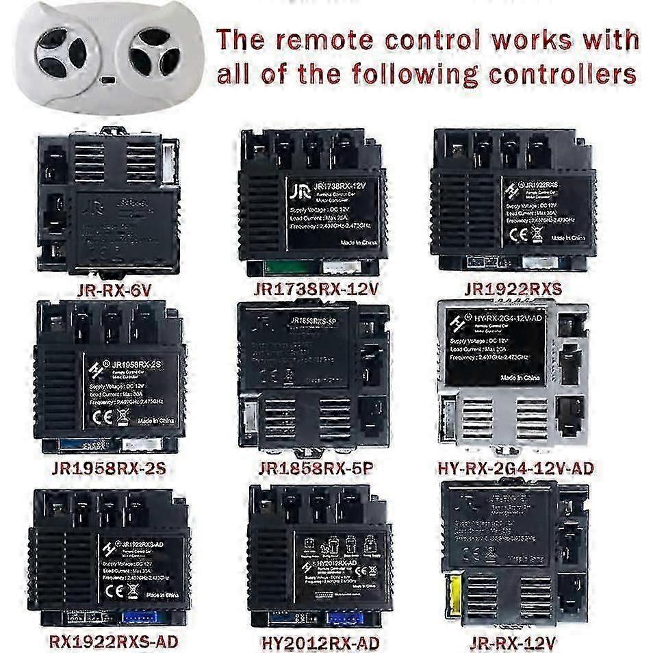 SBSG JR1602FCC 2.4G Bluetooth Remote Control for Power Wheels,JR1839FCC White Remote Transmitter for Electric Car Ride On Toy JR1603,JR1810,JR1958,JR1